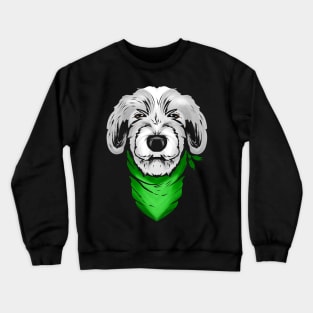 Irish Wolfhound With Green Neckerchief On St Patricks Day Crewneck Sweatshirt